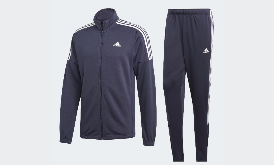 TUTA ADIDAS COMPLETA UOMO DV2446 TEAM SPORT SPORTIVA BLU BLUE NUOVA ORIGINALE